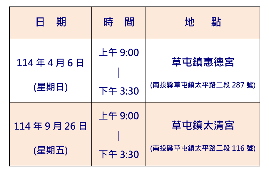 114年度捐血活動日期